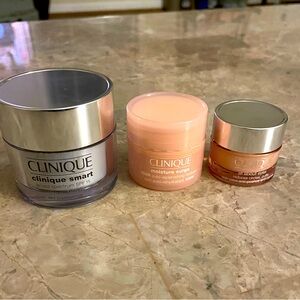 NEW Clinique 3 piece set, Smart Moisturizer, Moisture Surge, and All About Eyes